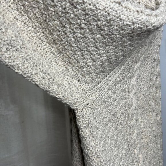 Vintage House of Ireland Hand Knit Wool Sweater Fisherman Oatmeal Unisex Size XL - Picture 11 of 12